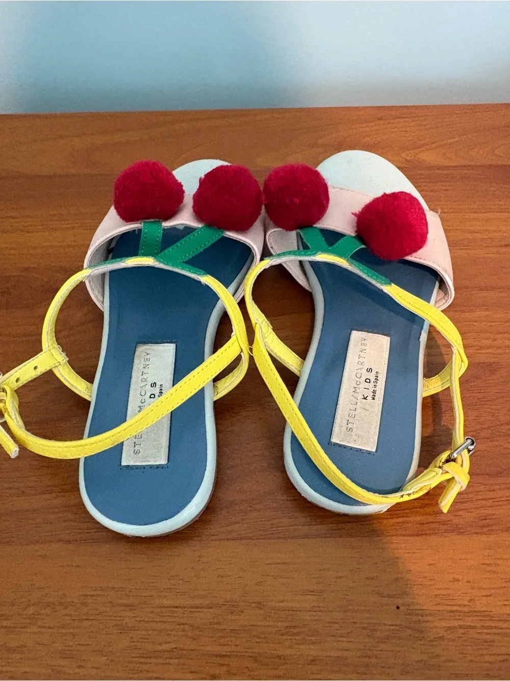 Stella McCartney Kids Multicolor Pom-Pom T-Strap Sandals
